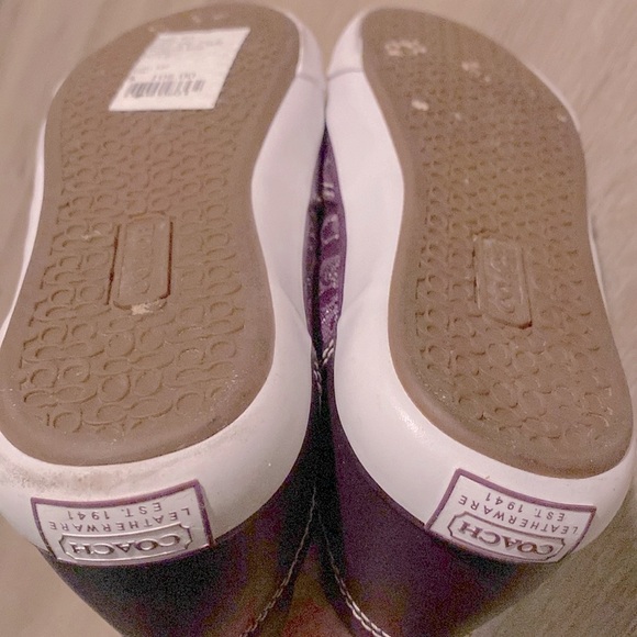 [Coach] Signature Shearling Flat Sneaker Tennis Shoes in Purple Lilac Womens 5.5 - Picture 11 of 15